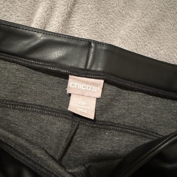 Chico’s black faux No Pocket leather pants vegan - Picture 3 of 4